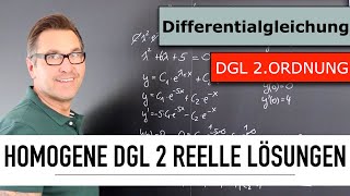 Wie löse ich eine homogene Differentialgleichung 2 Ordnung  reelle homogene Lösung [upl. by Ettennaej]