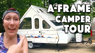 Buying the CHEAPEST AFrame Camper Setup amp Walkthrough Tour [upl. by Ahsi]