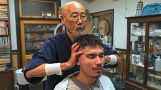 💈ASMR Japanese Veteran Barber Did Traditional Haircut Head Shampoo amp Massage  Yamaguchi Barber [upl. by Enilecram361]