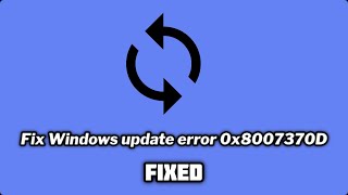 FIXED Windows update error 0x8007370D [upl. by Ocirema]