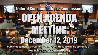 Open Commission Meeting  December 2019 [upl. by Yeldarb]