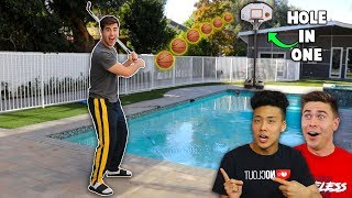 MANSION MINI GOLF TRICKSHOT BASKETBALL [upl. by Bryon]