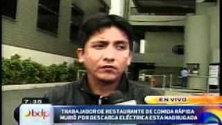 Trabajador de Bembos muere por descarga eléctrica  Buenos Días Perú [upl. by Anire]