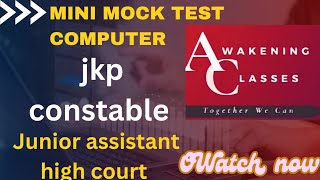 COMPUTER  MOCK TEST  JKP CONSTABLE  JUNIOR ASSISTANT [upl. by Darline114]