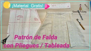 Como hacer un Patrón de Falda con Pliegues Tableada [upl. by Eileme]