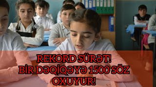 Rekord sürət Bu qız bir dəqiqəyə 1500 söz bir saata tam kitabı oxuyur [upl. by Aufa517]