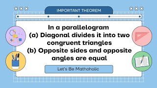 Parallelogram Theorem  Maths [upl. by Melvena]