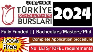 Apply 2024 Turkiye Burslari Scholarship  BSMSPHD  Fully Funded  Application Submission Urdu [upl. by Jenifer566]