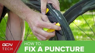 How To Fix A Puncture On A Road Bike  Repair A Roadside Flat Tyre [upl. by Nothsa319]