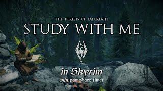 Study with Me in Skyrim  Forests of Falkreath  255 Pomodoro Timer 2hr 4K [upl. by Arol]