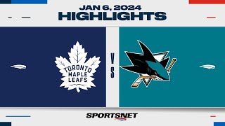 NHL Highlights  Maple Leafs vs Sharks  January 6 2024 [upl. by Barbey275]