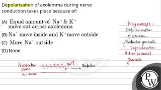 Depolarisation of axolemma during nerve conduction takes place because of [upl. by Airotal]