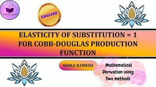 Elasticity of Substitution  1 for CobbDouglas Production Function [upl. by Adnolahs]