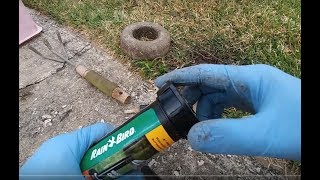 How To Replace A Sprinkler Head After Hit By Car Rain Bird 180 Degrees Spray [upl. by Kline]