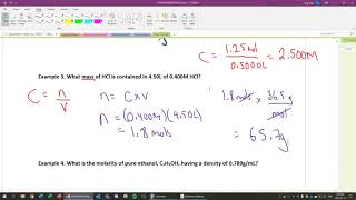 Chemistry 11  Lesson 48  Molar Concentration [upl. by Arammahs]