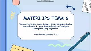 Materi IPS Tema 6 Subtema 1 2 dan 3 Kelas 6 SD [upl. by Fletcher]