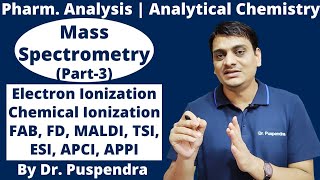 Part 3 Ionization Techniques in Mass Spectrometry  EI CI FAB FD MALDI TSI ESI APCI APPI [upl. by Mal]