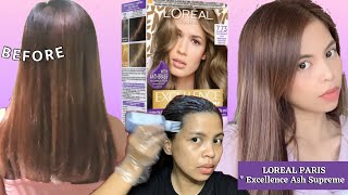 Loreal Excellence Ash Supreme How I Color My Hair At Home [upl. by Ahsinroc529]