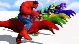 Colors Spiderman Riding Dinosaur Colours Supper Heroes For Kids  Learn Colors For Children toddlers [upl. by Lothar]