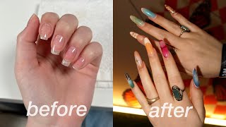 HOW TO DO YOUR NAILS AT HOME LIKE A PRO aesthetic coachella nails [upl. by Inahet671]