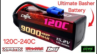 The Ultimate 4S Basher Battery Packs CNHL 4S Racing 9000mah LIHV 120C240C [upl. by Clerissa]