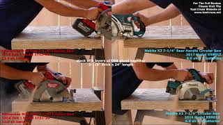 2018 Milwaukee M18 Fuel Circular Saw VS Makita X2 Rear Handle Saw Comparison [upl. by Yzzik]