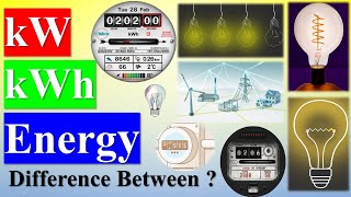 kW amp kWh Energy  Difference between kW amp kWh  What is Energy   What is a Kilowatt Hour [upl. by Schilling]