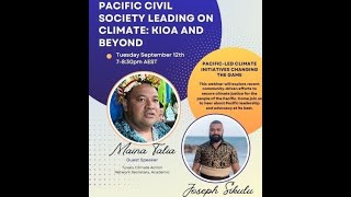 Webinar  Pacific civil society leading on climate Kioa and beyond [upl. by Alasdair]