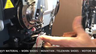 goodyear welt outsole stitching machine model ESS 828 HT big radius [upl. by Morville]