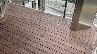 Picture frame composite deck installation on a balcony  Timelapse [upl. by Etnomal]