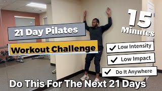 21 Day Pilates Workout Challenge  No Equipment [upl. by Lelah]