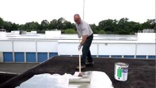 How to apply 298 Rubberized Aluminum Roof Coating to Protect a Low SlopeFlat Roof  Reflective [upl. by Nagn]