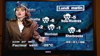 MeteoMedia Ottawa dim 27 nov 1994 22h00 Gisele Quiniou et Chantal Lacroix [upl. by Aggappera]