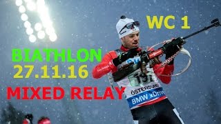 BIATHLON MIXED RELAY 27112016 FULL THE RACE World Cup 1 Ostersund Sweden [upl. by Kraft]