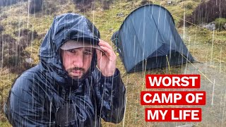 SOLO Mountain Camping in a RAIN STORM  My tent was tested to the LIMIT [upl. by Segalman]