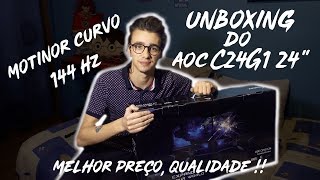 MONITOR CURVO DE 144 Hz  AOC C24G1 24quot Unboxing [upl. by Ahmar]