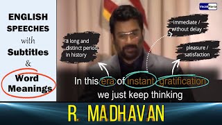 R Madhavans Speech India in 2030 English Subtitles with Word Meanings [upl. by Ymma]