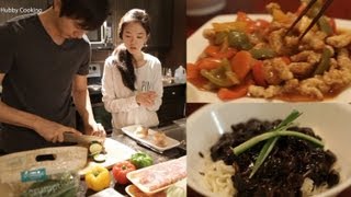 Hubby Cooking  Jajangmyun amp Tangsooyook [upl. by Heng472]