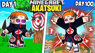 I Survived 100 Days as the AKATSUKI in Minecraft [upl. by Mari]