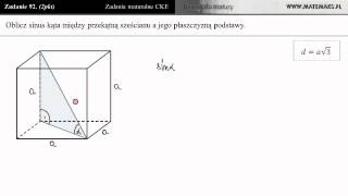 Zad 92 Sześcian  przekątna trening do matury [upl. by Ydda]