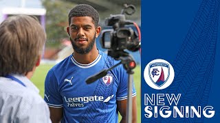 INTERVIEW  Miguel Freckleton signs for the Spireites on loan [upl. by Kurtz]