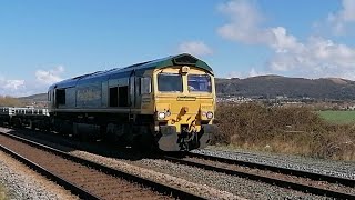 090422  Class 66  66557 TampT 66953  Crewe Basford Hall to Llandudno Junction  Engineering Train [upl. by Mandler]