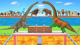 Which Animal vs Dinosaurs Push Harder Which Dinosaur is Stronger  Animal Revolt Battle Simulator [upl. by Dott]