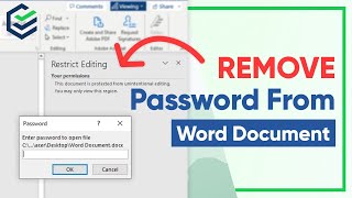 2023 How to Remove PasswordRestrict Editing from Word Document Tutorial [upl. by Ynetruoc]