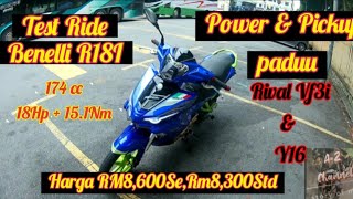 Benelli R18I  Test Ride  Power amp Pickup Terbaik  Saingan VF3I amp Y16 Harga RM8300 stdRM8600 SE [upl. by Irehs]