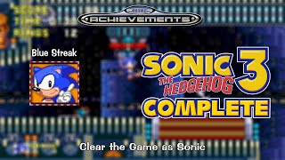 Sonic 3 Complete RetroAchievements Blue Streak [upl. by Akieluz921]