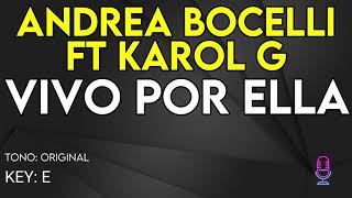 Andrea Bocelli Ft Karol G  Vivo Por Ella  Karaoke Instrumental [upl. by Gothurd]