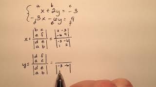 Cramers Rule 2x2 Example Infinite Solutions [upl. by Emilie]