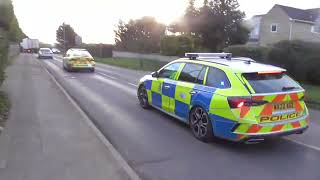 Two Wiltshire Police Skoda Octavia VRS responding Swindon Road Highworth Wiltshire 1612024 [upl. by Yrem]