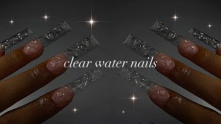 CLEAR WATER ACRYLIC NAILS🌊✨ Simple acrylic application  beginnerfriendly nail art✨ [upl. by Nnateragram]